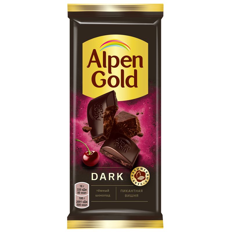 

Шоколад тёмный Alpen Gold Пикантная вишня 85 г