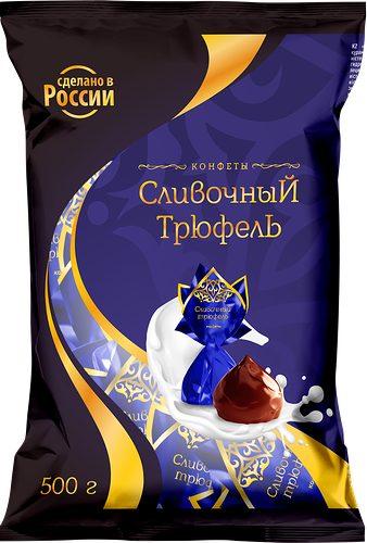 Конфеты Шоколадная Магия Сливочный трюфель, кремовые, глазированные, 500г