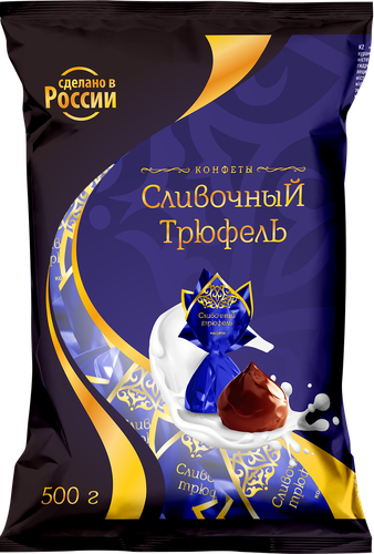 

Конфеты Шоколадная Магия Сливочный трюфель, кремовые, глазированные, 500г