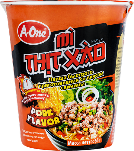 Лапша A-ONE со вкусом свинины, 65г