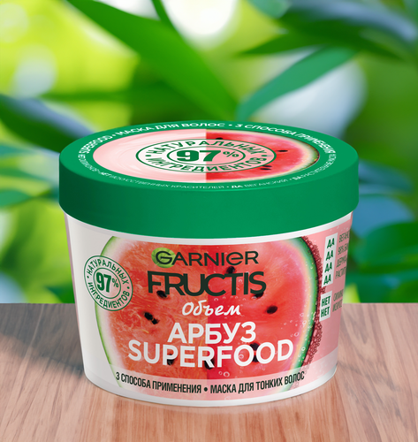 

Маска для волос Garnier Fructis Объем Арбуз Superfood 3 в 1 390 мл