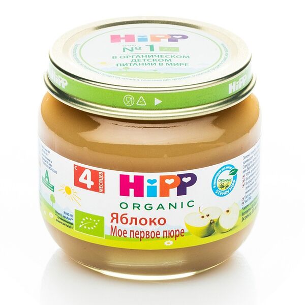 Пюре HiPP Organic Яблоко, с 4 месяцев 80 г