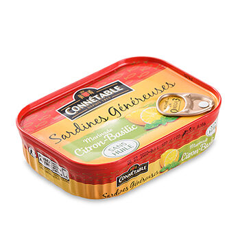 Сардины Connetable Sardines Genereuse в маринаде с лимоном и базиликом 