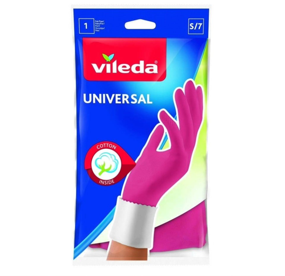 

Перчатки Universal с хлопком S, Vileda, Малайзия