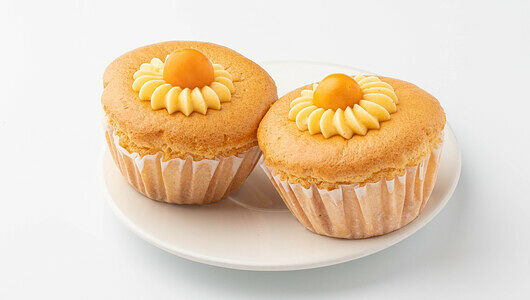 Кекс японский с банановым джемом и заварным кремом