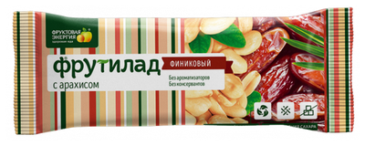 Фруктовый батончик Фрутилад Фруктовая энергия Финиковый с арахисом