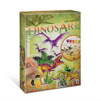 

Игровой набор DinosArt Dino для творчества по созданию витражей 3 заготовки для витражной росписи, краски, Китай