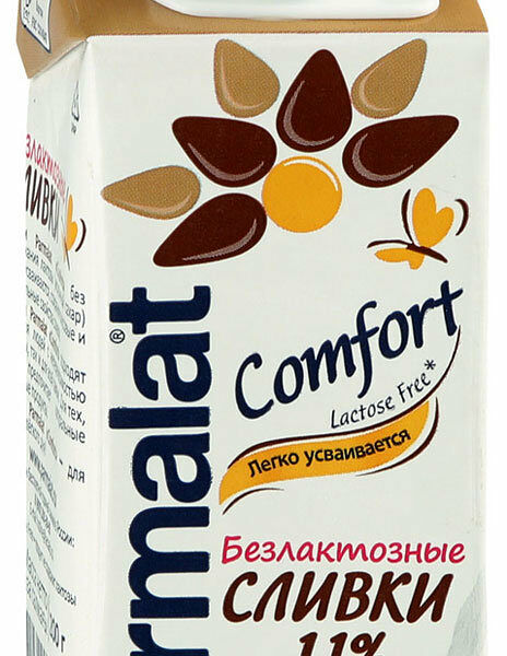Сливки безлактозные Comfort (Комфорт) ультрапастеризованные ТМ Parmalat (Пармалат)