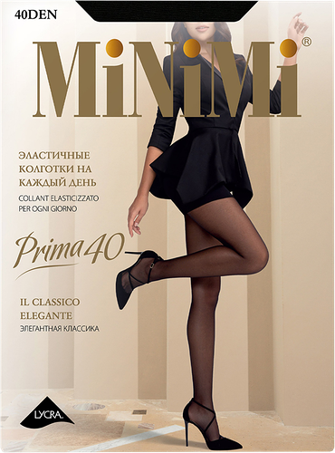 Колготки женские MINIMI Prima 40 с шортиками, 40 den nero 4