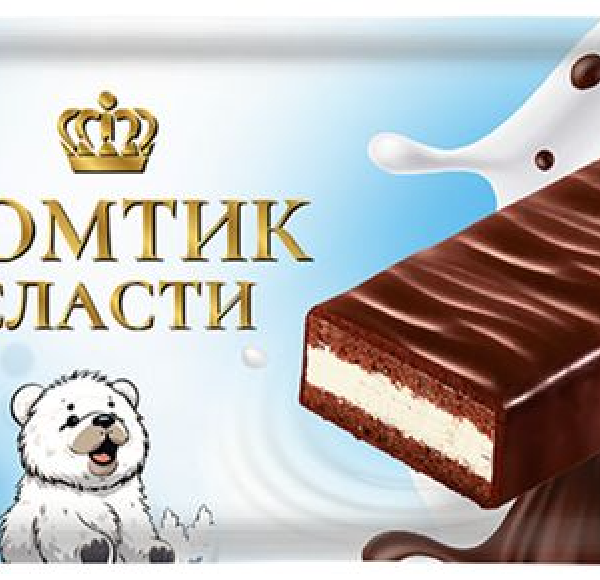 Пирожное Ломтик Сласти бисквитное с кремом в глазури