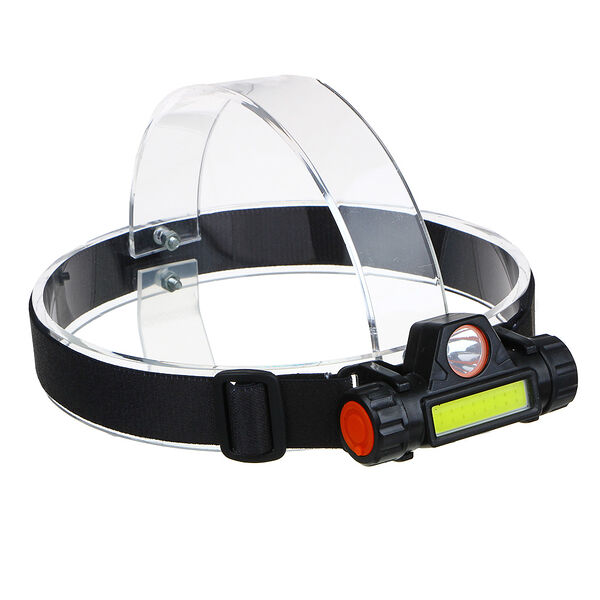 Ермак фонарик налобный, 1000мач, 1 cob, 1 led, 8х3 см, 2 режима, пластик