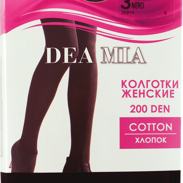 Колготки женские DEA MIA Cotton, 200 den nero 2, Арт. 15С1462В