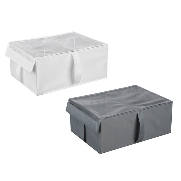 By швеция короб с прозрачной крышкой и ручками, 25х35х15см, 2 цвета
