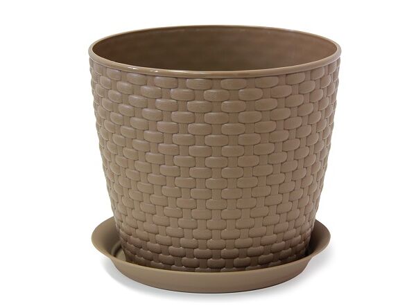 Кашпо Idea Ротанг с поддоном 18*15.8 см