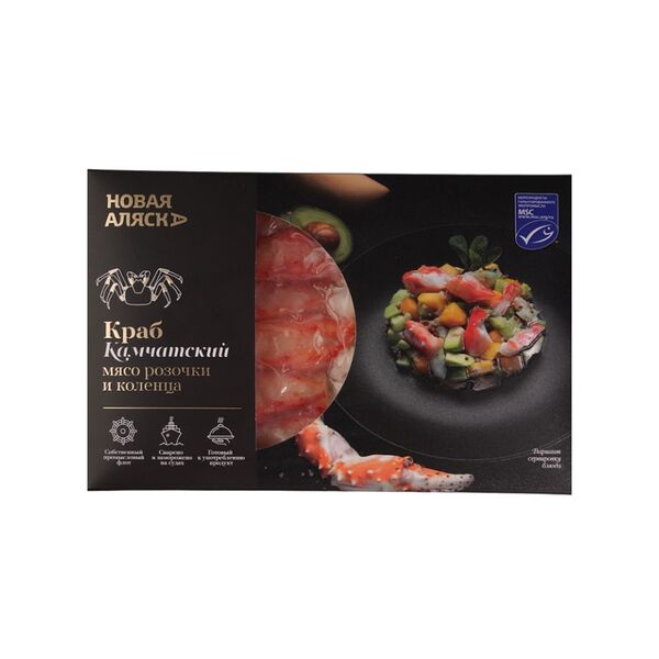 Краб Камчатский НОВАЯ АЛЯСКА мясо розочки и коленца в/м 200г, Россия