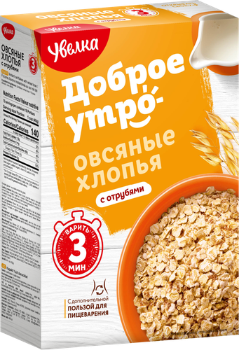 

Хлопья Увелка овсяные с отрубями 400 г