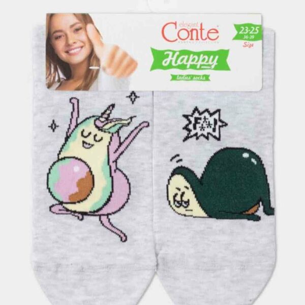 Носки женские Conte Happy цвет: серый размер: 23-25