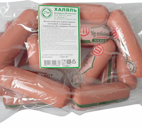 Сардельки Меркурий Из говядины Халяль вес.