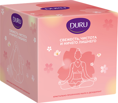 Набор подарочный женский Duru Emotion Дезодорант Natural Bloom, 50мл+Мыло Hydro Pure Сакура, 106г