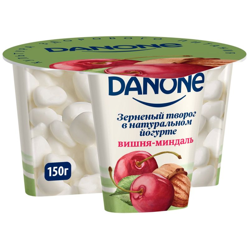 

Творог зерненый Danone вишня-миндаль в натуральном йогурте 5% 150 г