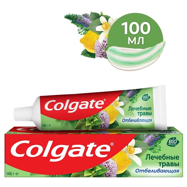 Зубная паста Colgate Лечебные травы отбеливающая для здоровья зубов и десен 100мл