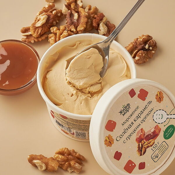 Мороженое «Соленая карамель с грецким орехом»