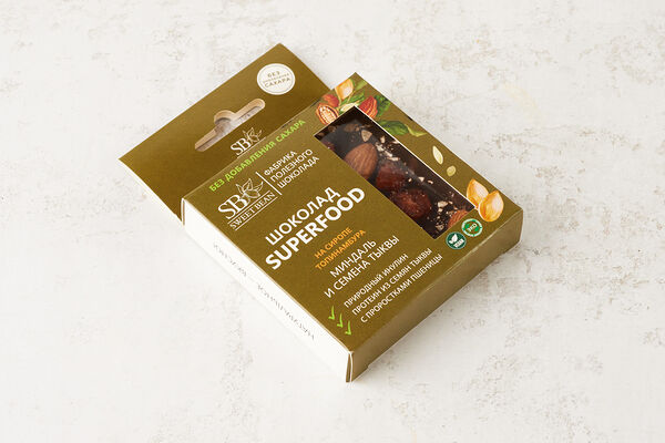 Шоколад Sweet Bean на сиропе топинамбура Миндаль и семена тыквы 45 г_РП