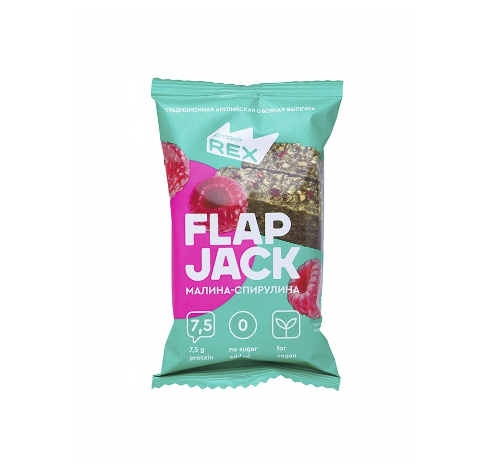 

Протеиновое овсяное печенье ProteinRex FlapJack 15% Малина-Спирулина без сахара 60 г