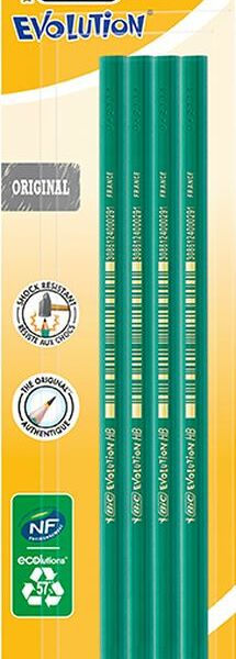 Карандаши Bic HB Evolution графитовые без ластика 4 шт