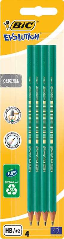 

Карандаши Bic HB Evolution графитовые без ластика 4 шт