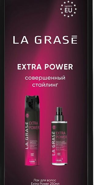 Подарочный набор La Grase Extra Power Лак для волос 250мл + Жидкость для укладки 150мл