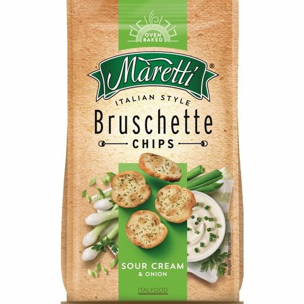 Хлебные ломтики печёные Maretti со вкусом Сметаны и лука 70 г