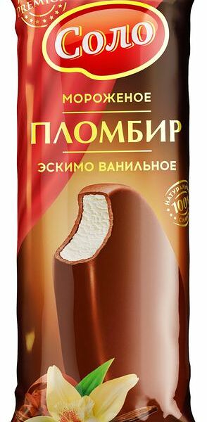 Пломбир Соло эскимо ванильное в глазури 70г