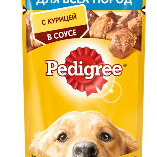 Корм консервированный полнорационный PEDIGREE® для взрослых собак всех пород с курицей в соусе 85гр