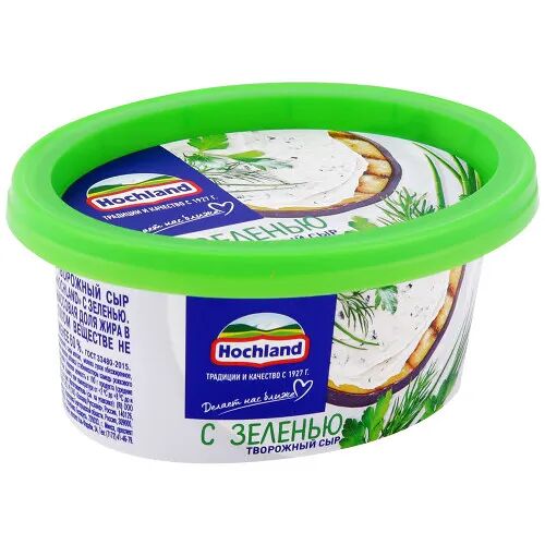 Сыр творожный Hochland 60% с зеленью