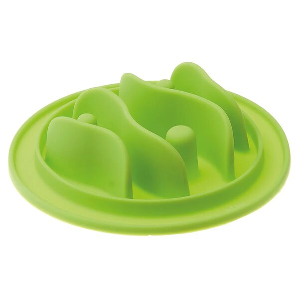 Миска силиконовая рельефная (рыбки) игровая для медленного поеданиякорма салатовая