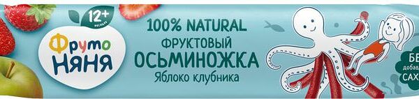 Десерт ФрутоНяня Фруктовые кусочки яблоко-клубника с 12 мес. 16г