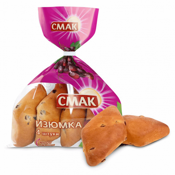 Булочки изюмка упаковка 160 ТМ Смак