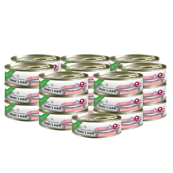 Корм для котят DUKE'S FARM из утки с клюквой и шпинатом 100г (упаковка - 24 шт)