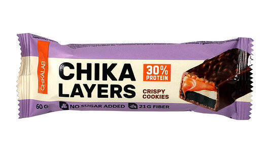 Батончик глазированный Chikalab Хрустящее печенье с двойным шоколадом 60 г