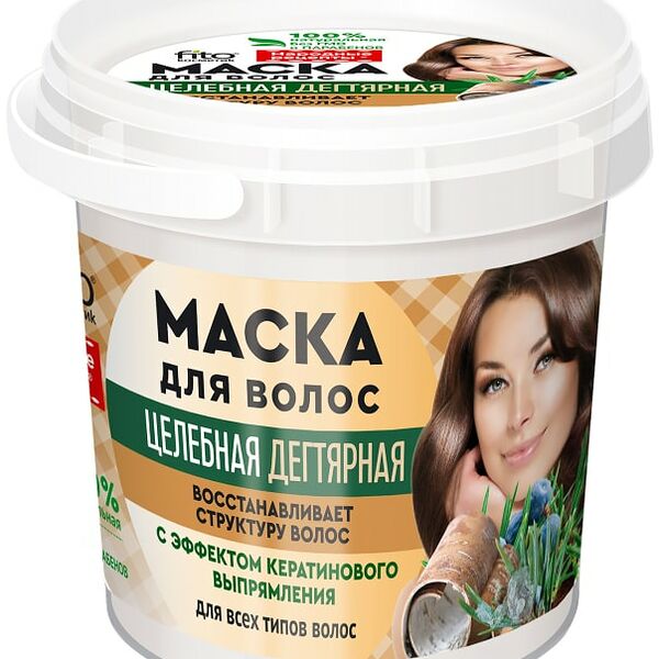 Маска для волос Народные рецепты Целебная Дегтярная Восстанавливает структуру волос 155мл