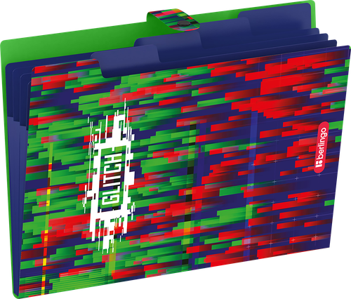 

Папка Berlingo Glitch, А4, 5 отделений, на кнопке, с рисунком