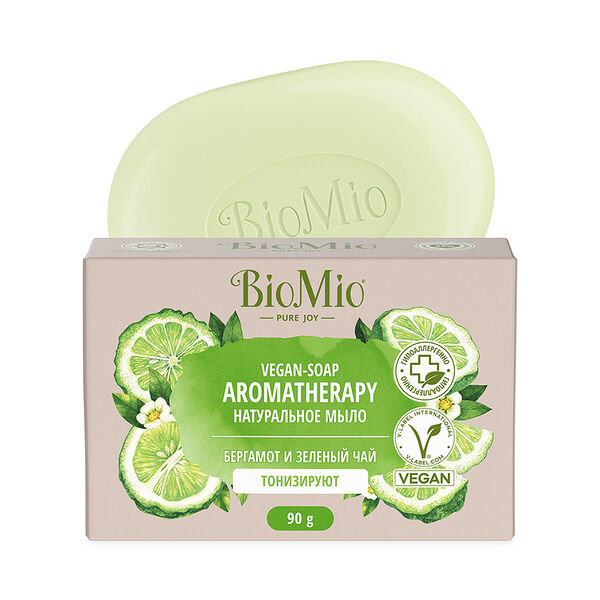 Мыло твердое BioMio Vegan-Soap Aromatherapy бергамот и зеленый чай 90 г
