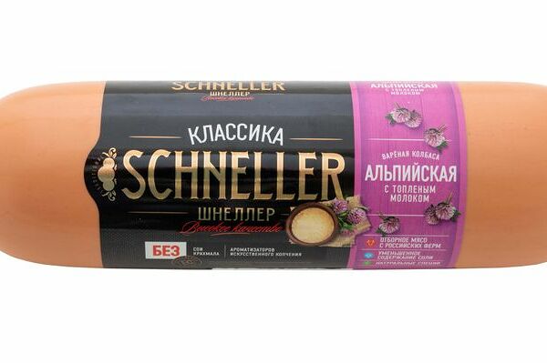 Колбаса вареная Schneller Альпийская с топленым молоком