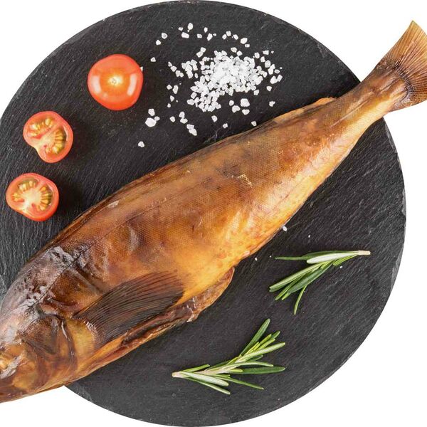 Терпуг горячего копчения, потрошёный с головой, (1 штука ~ 550 г)