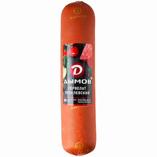 Колбаса варёно-копчёная Дымов Сервелат Кремлевский вес