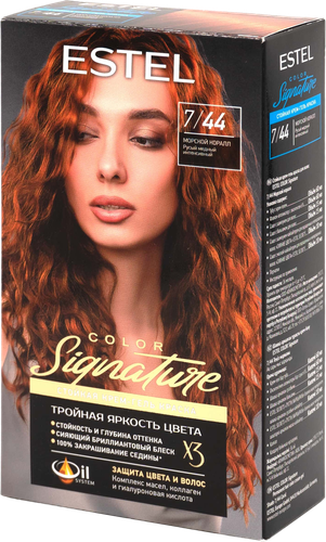 

Стойкая крем-гель краска для волос Estel Color Signature 7/44 Морской коралл 145 мл