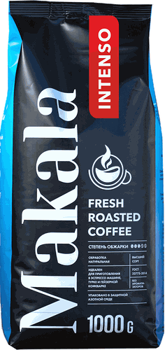 Кофе зерновой MAKALA Intenso натуральный жареный, 1кг