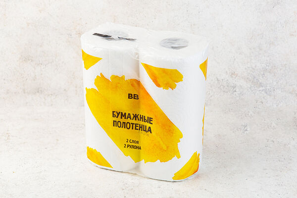 Полотенца бумажные 2 слоя, 2 рулона