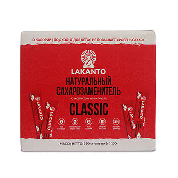 Заменитель сахара Lakanto Classic 150г 50 стиков, Россия